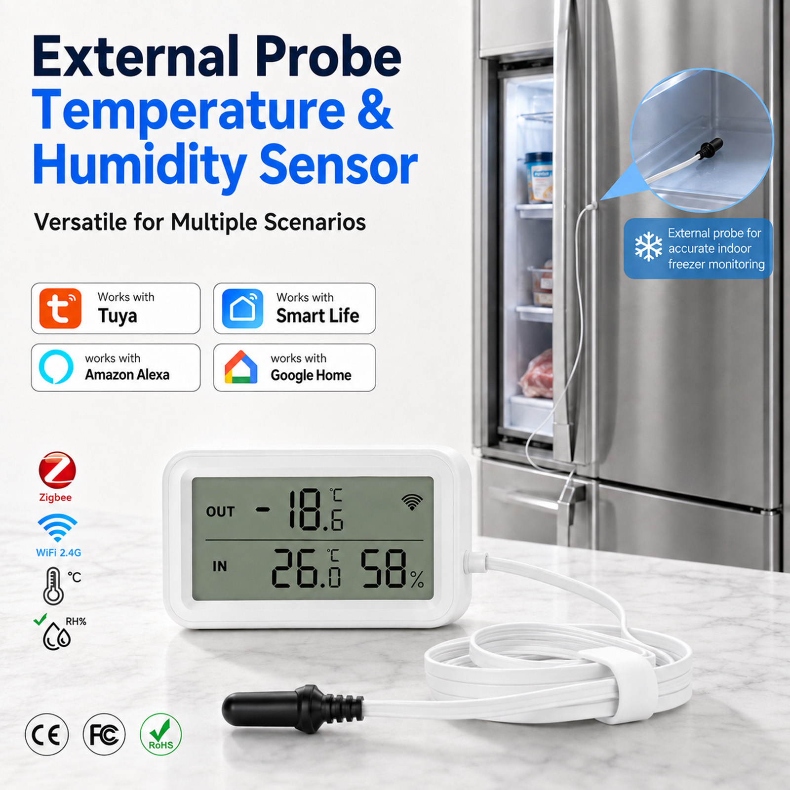 Digital Hygrometer Probe - Внешний водонепроницаемый датчик температуры и влажности